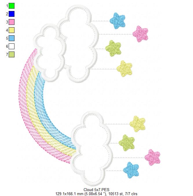 Matriz de Bordado Chuvinha de Estrelas – Aplique