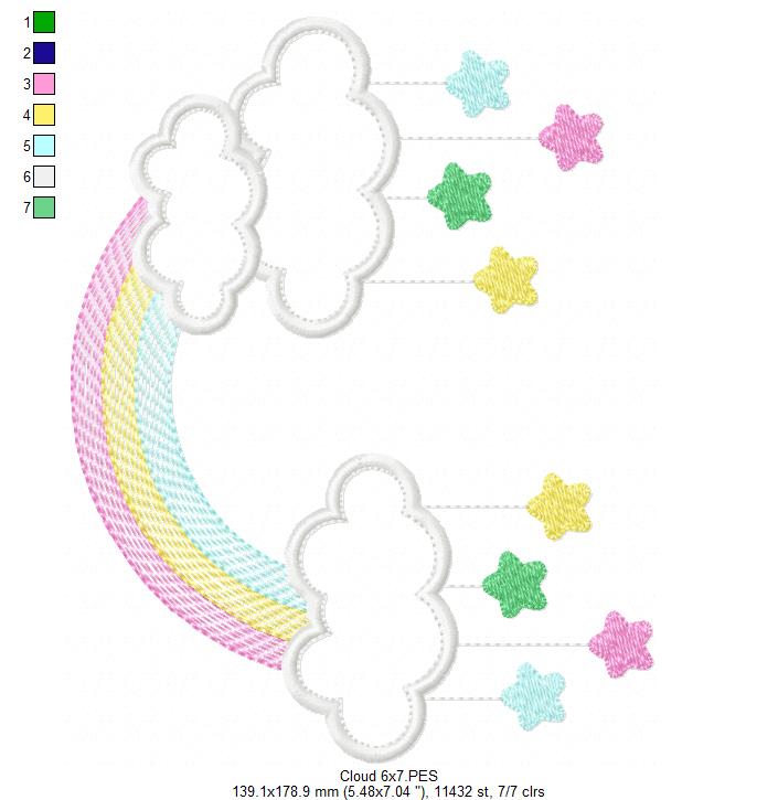 Matriz de Bordado Chuvinha de Estrelas – Aplique