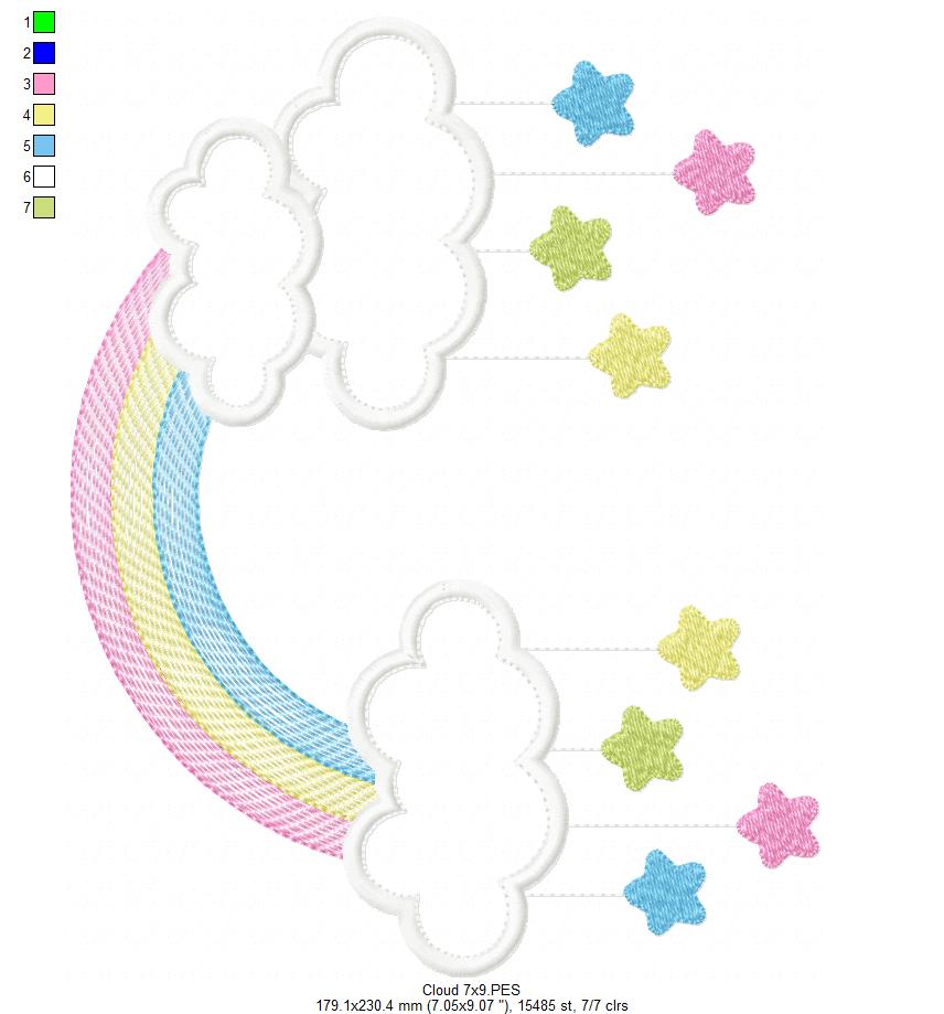 Matriz de Bordado Chuvinha de Estrelas – Aplique