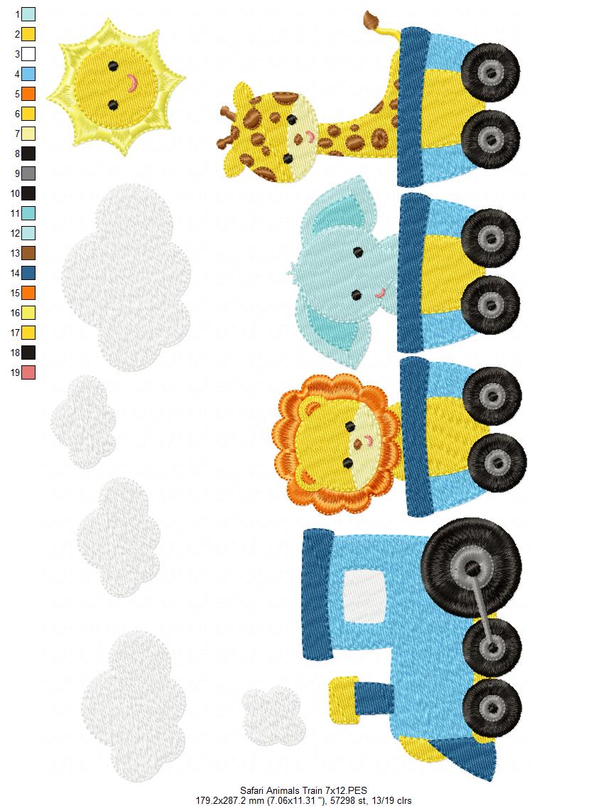 Matriz de Bordado Trenzinho Safari – Ponto Cheio