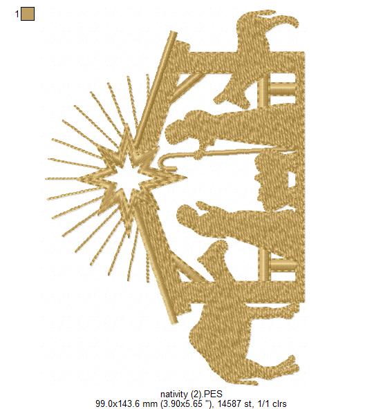 Matriz de Bordado Presépio – Nascimento de Jesus – Ponto Cheio