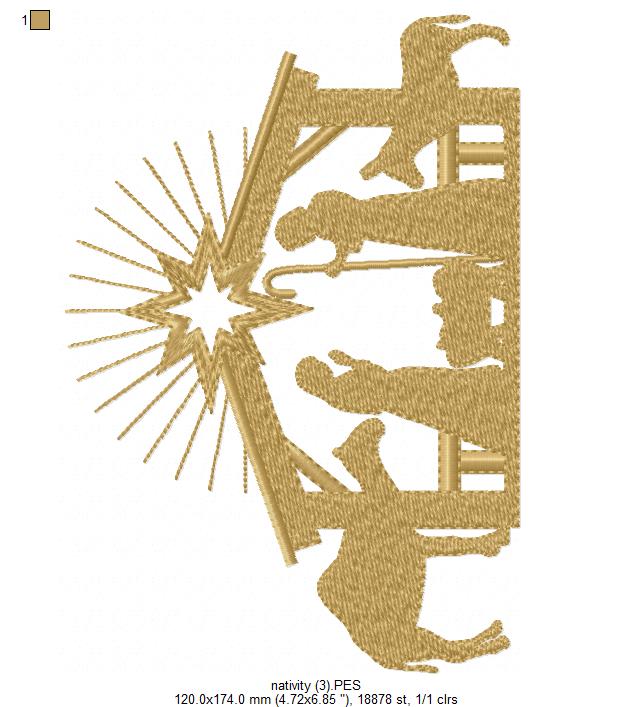 Matriz de Bordado Presépio – Nascimento de Jesus – Ponto Cheio