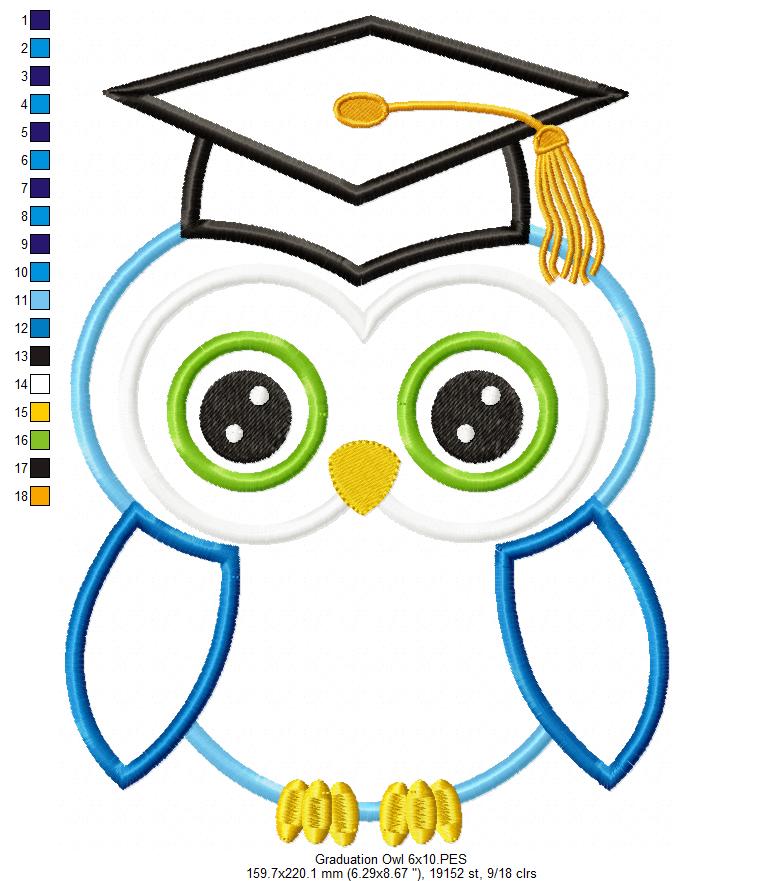 Matriz de Bordado Coruja Fofa Formanda – Aplique