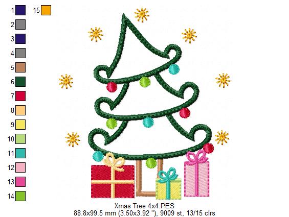 Matriz de Bordado Árvore de Natal – Aplique