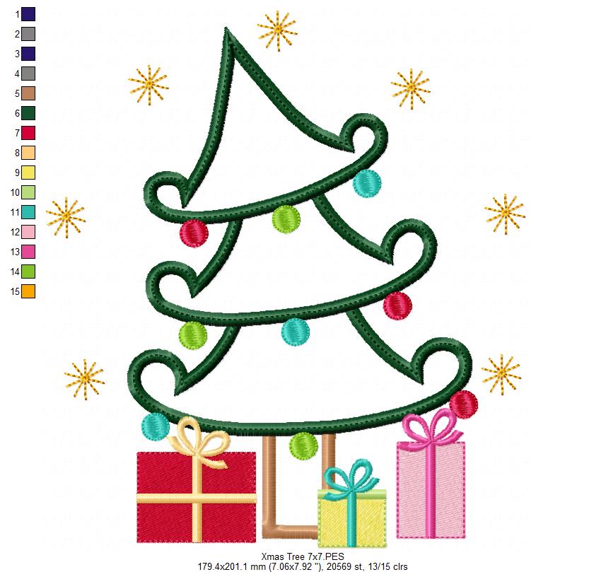 Matriz de Bordado Árvore de Natal – Aplique