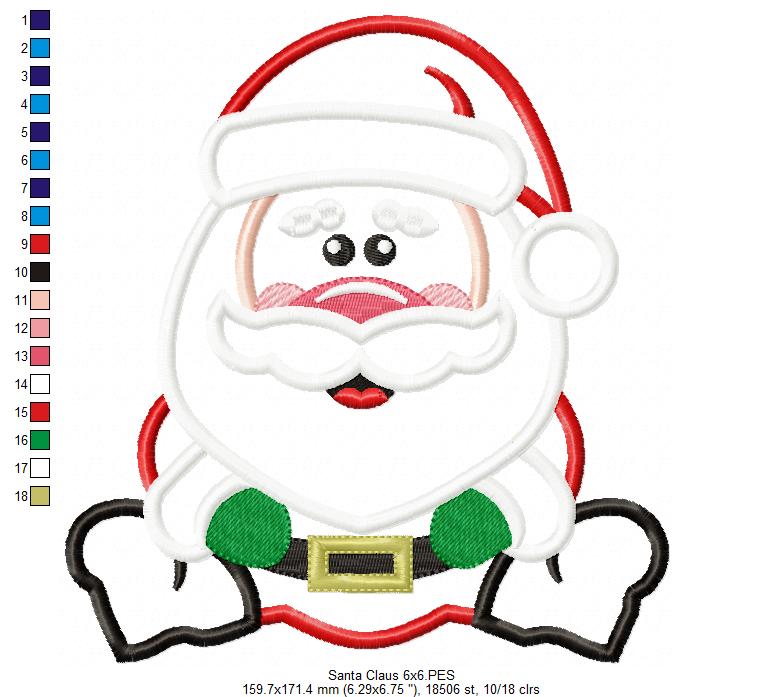 Matriz de Bordado Papai Noel Fofurinha – Aplique