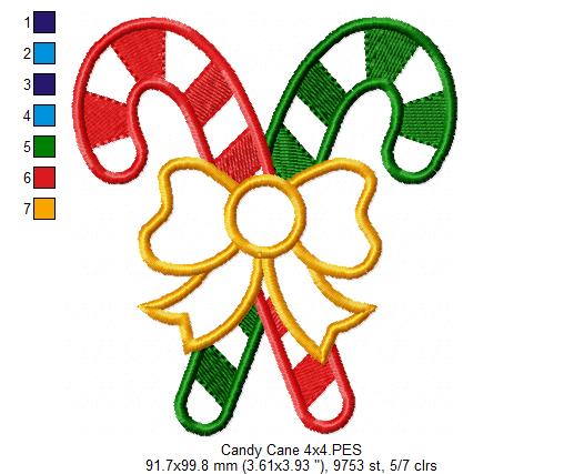 Matriz de Bordado Bengalas de Natal com Laço – Aplique