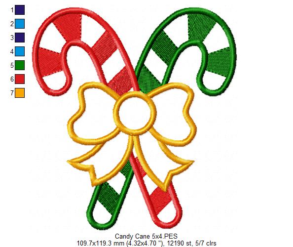 Matriz de Bordado Bengalas de Natal com Laço – Aplique