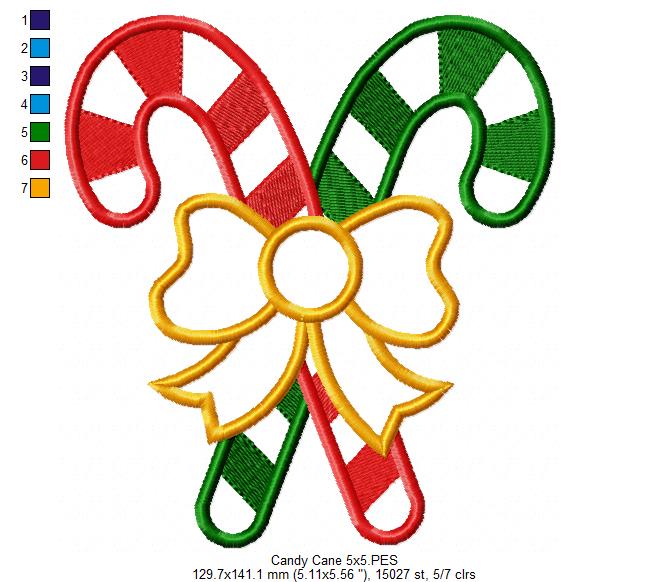 Matriz de Bordado Bengalas de Natal com Laço – Aplique