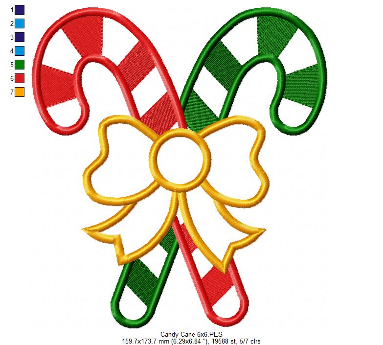 Matriz de Bordado Bengalas de Natal com Laço – Aplique