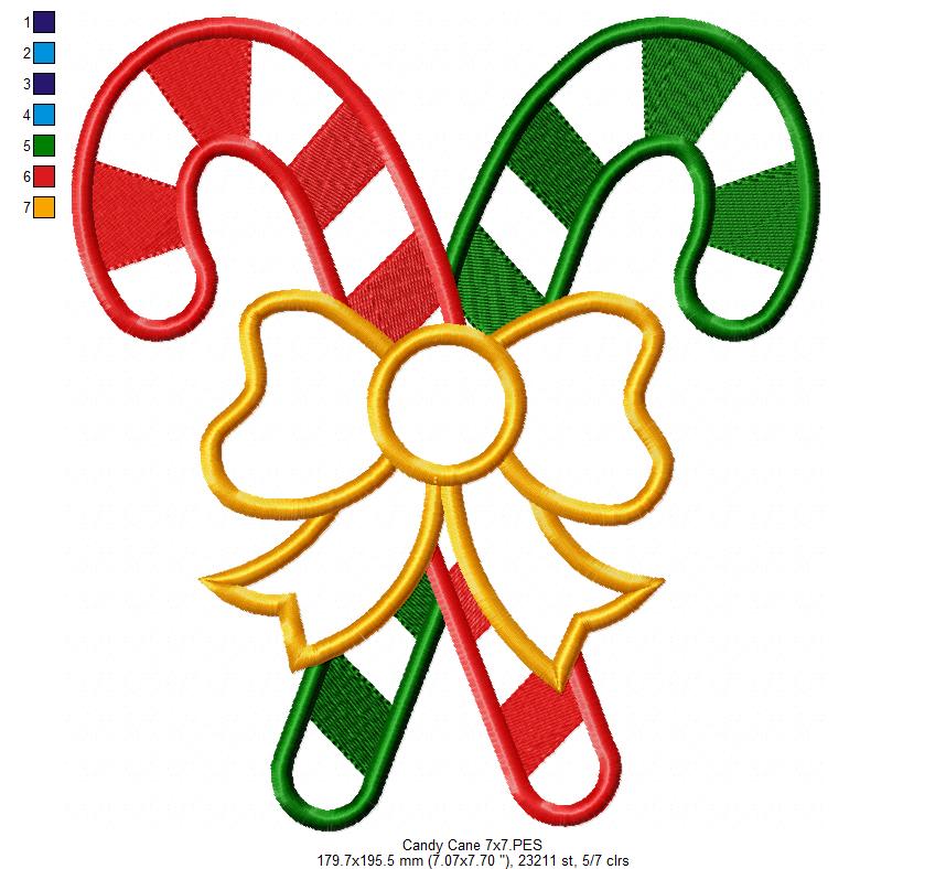 Matriz de Bordado Bengalas de Natal com Laço – Aplique