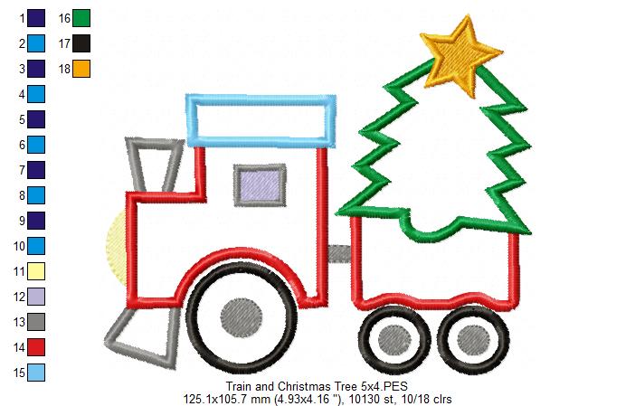 Matriz de Bordado Trenzinho de Natal – Aplique