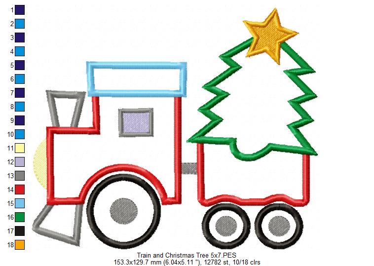 Matriz de Bordado Trenzinho de Natal – Aplique