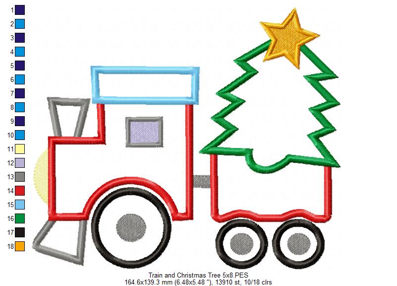 Matriz de Bordado Trenzinho de Natal – Aplique