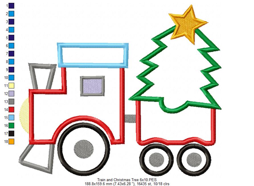 Matriz de Bordado Trenzinho de Natal – Aplique