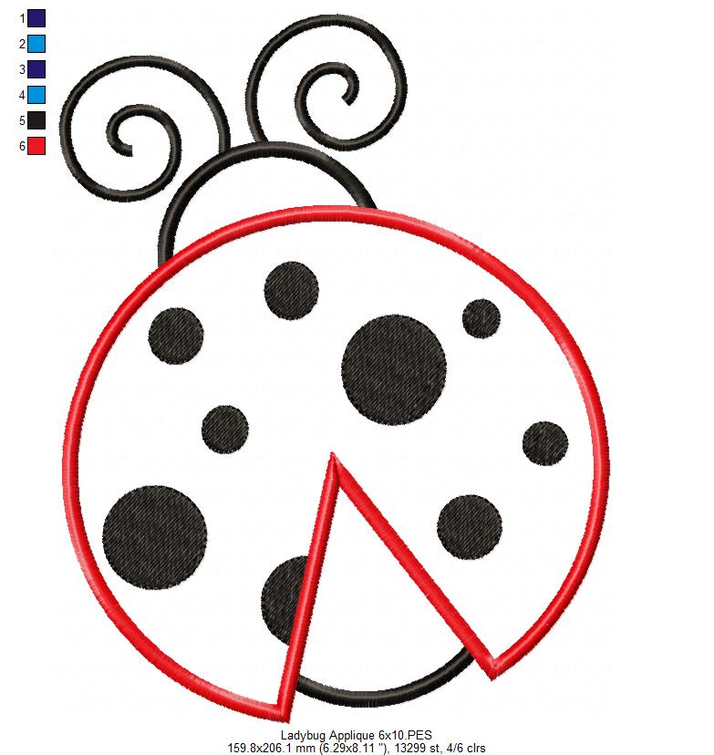 Matriz de Bordado – Joaninha Doce Encanto – aplique