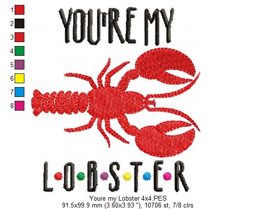 Matriz de Bordado You’re My Lobster – Ponto Cheio