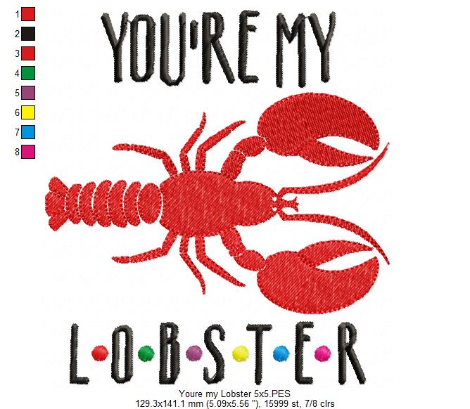 Matriz de Bordado You’re My Lobster – Ponto Cheio