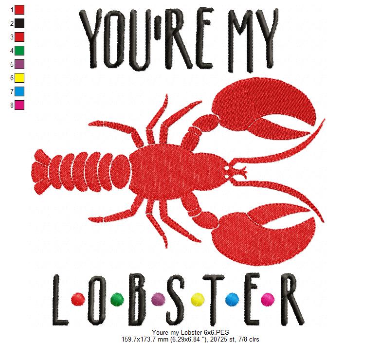 Matriz de Bordado You’re My Lobster – Ponto Cheio