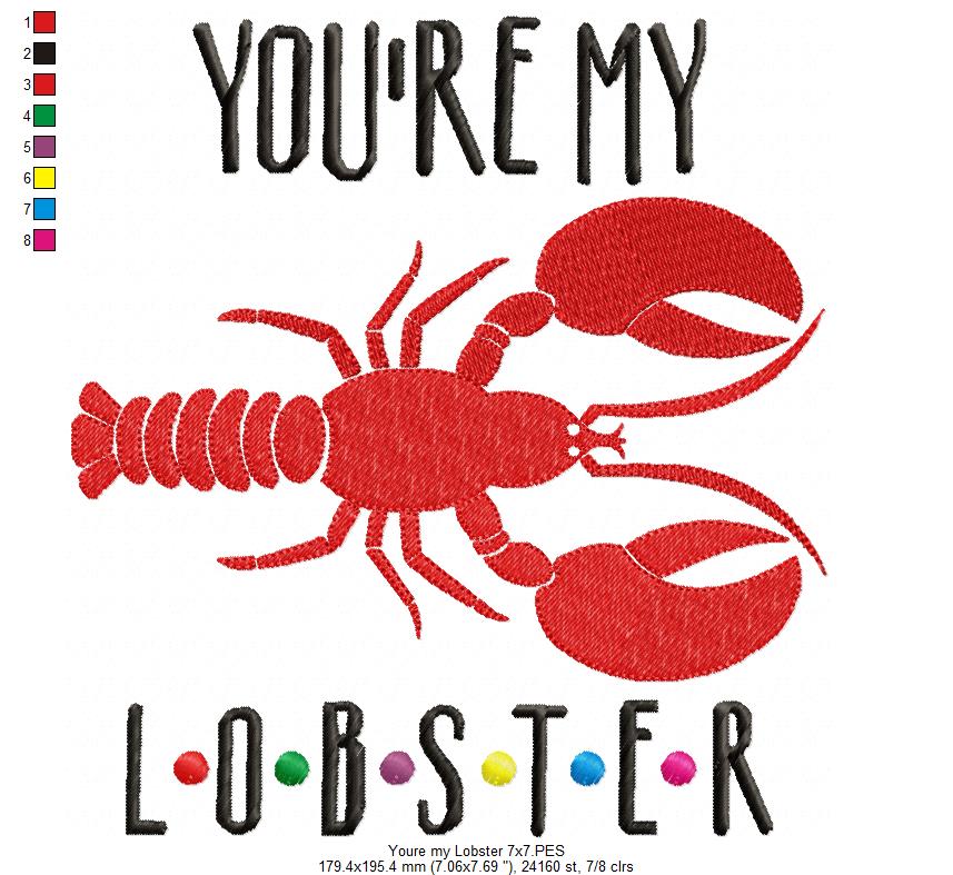 Matriz de Bordado You’re My Lobster – Ponto Cheio