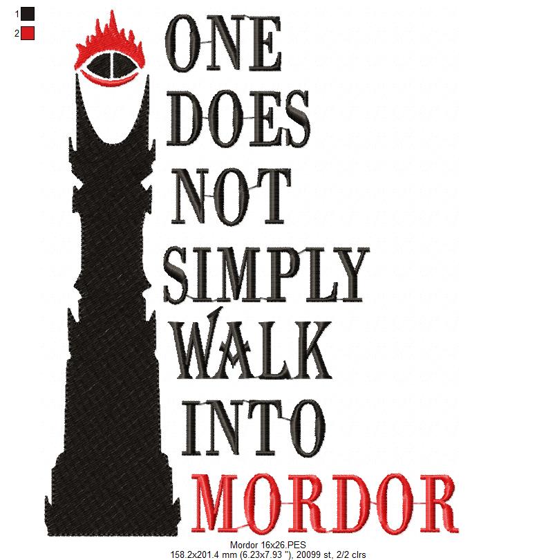 Matriz de Bordado Olho de Sauron com Frase Clássica – Ponto Cheio