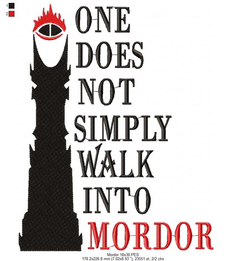 Matriz de Bordado Olho de Sauron com Frase Clássica – Ponto Cheio