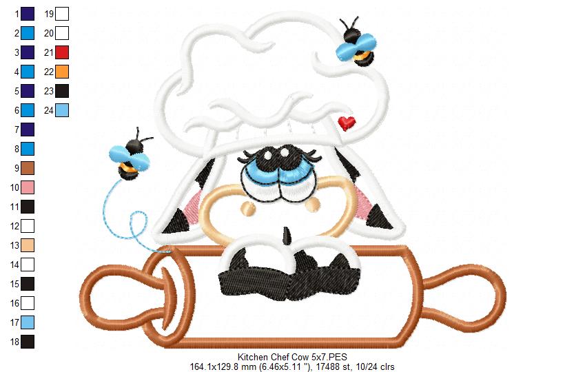 Matriz de Bordado Vaquinha Confeiteira – Aplique