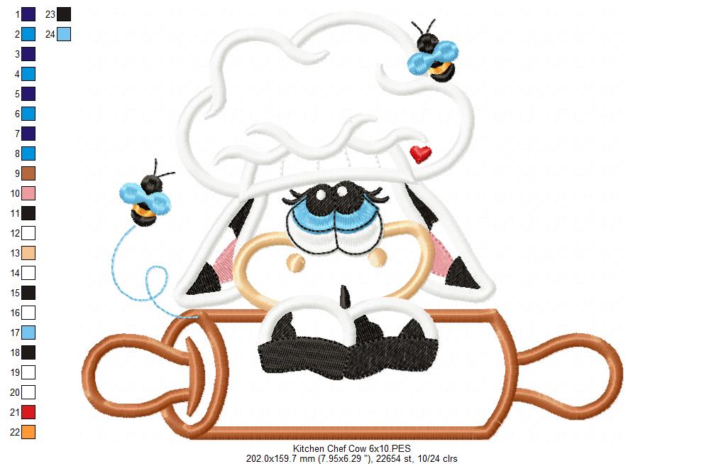Matriz de Bordado Vaquinha Confeiteira – Aplique