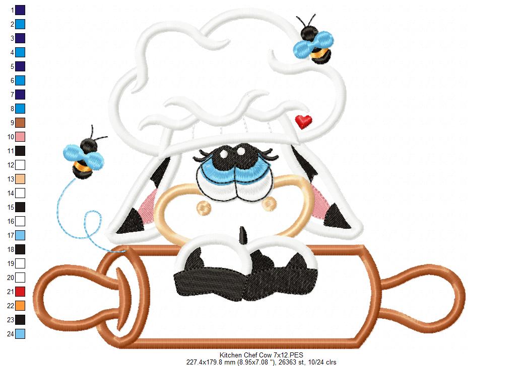 Matriz de Bordado Vaquinha Confeiteira – Aplique