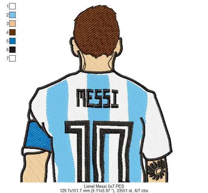 Matriz de Bordado Messi Craque do Futebol – Ponto Cheio