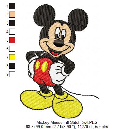 Matriz de Bordado Mickey Clássico – Ponto Cheio