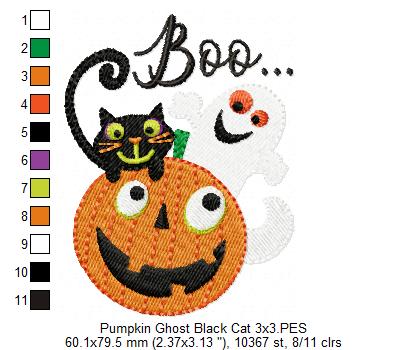 Matriz de Bordado Halloween Boo – Ponto Cheio