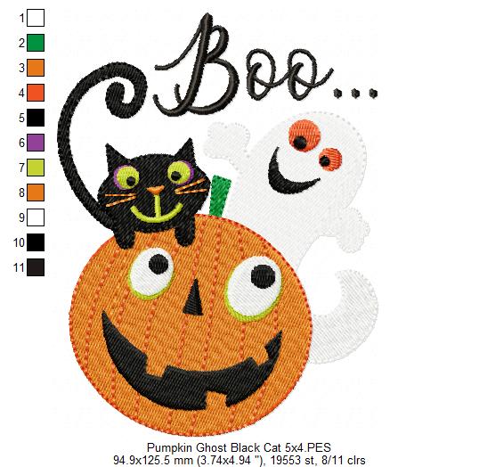 Matriz de Bordado Halloween Boo – Ponto Cheio
