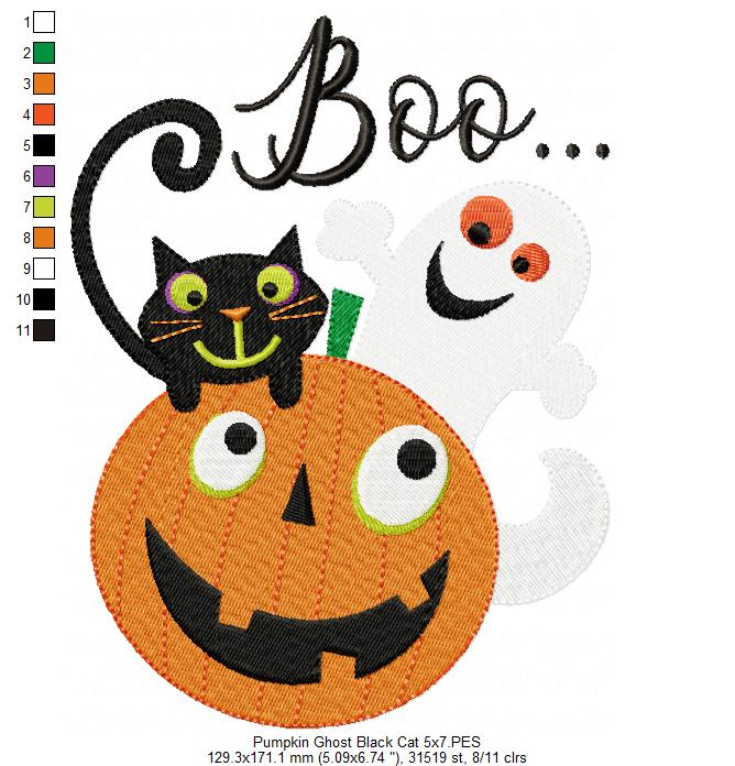 Matriz de Bordado Halloween Boo – Ponto Cheio