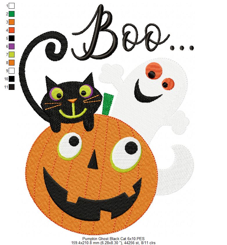 Matriz de Bordado Halloween Boo – Ponto Cheio