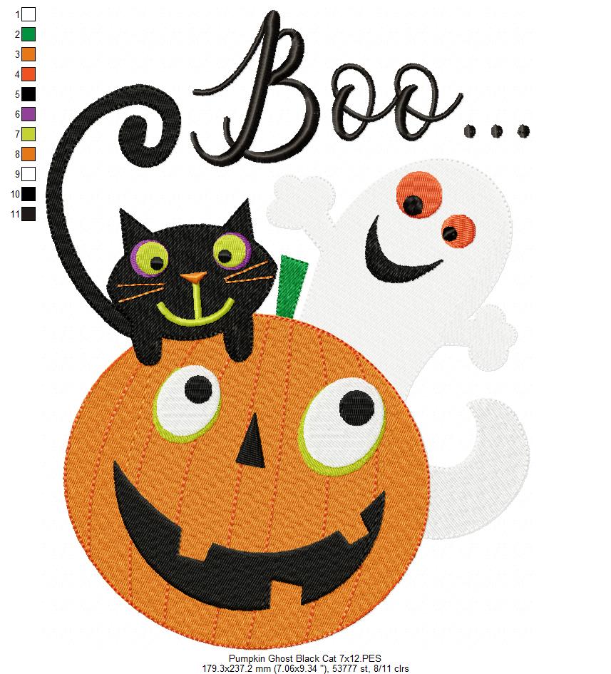 Matriz de Bordado Halloween Boo – Ponto Cheio