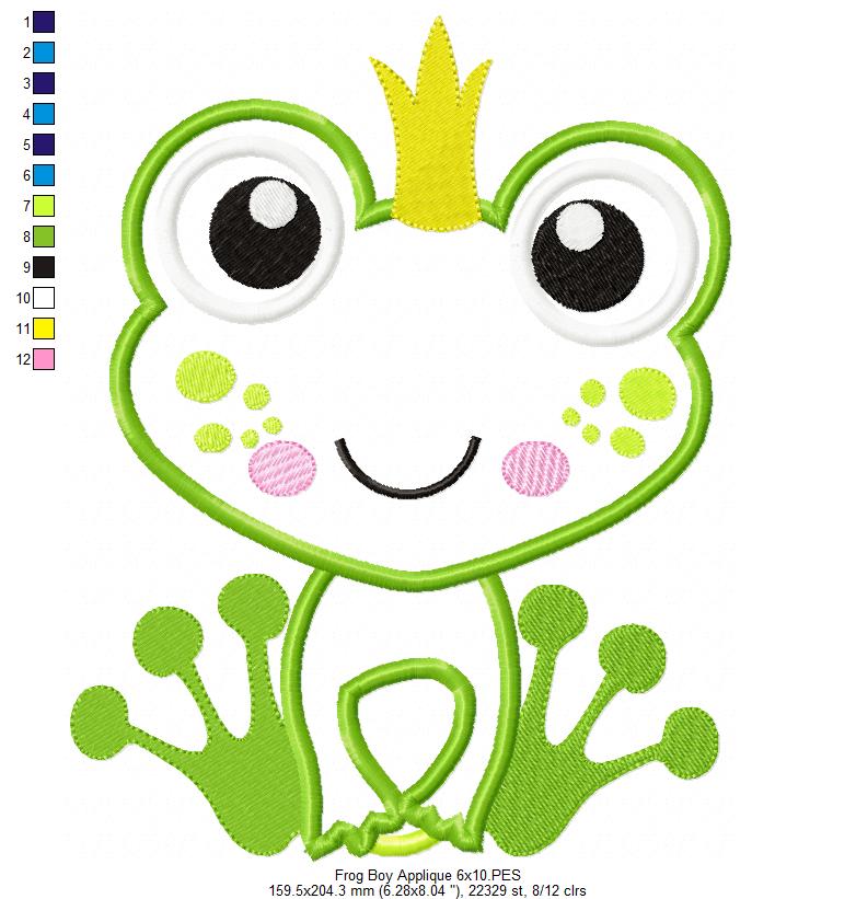 Matriz de Bordado Príncipe Sapinho Encantado – Ponto Aplique