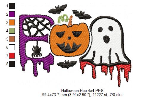 Matriz de Bordado Halloween “BOO” – Ponto Cheio