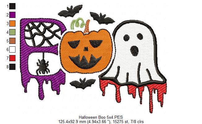 Matriz de Bordado Halloween “BOO” – Ponto Cheio