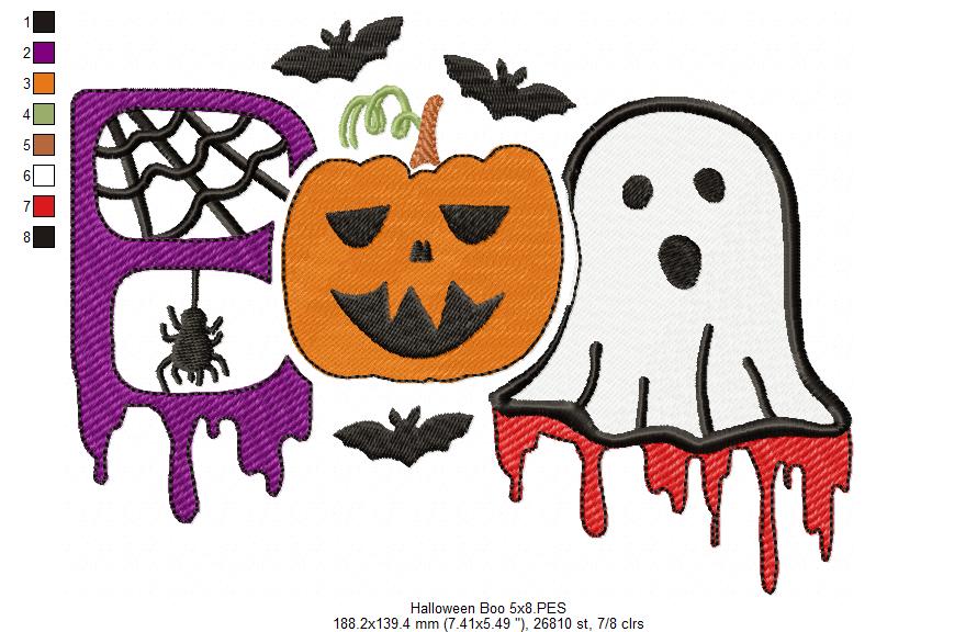 Matriz de Bordado Halloween “BOO” – Ponto Cheio