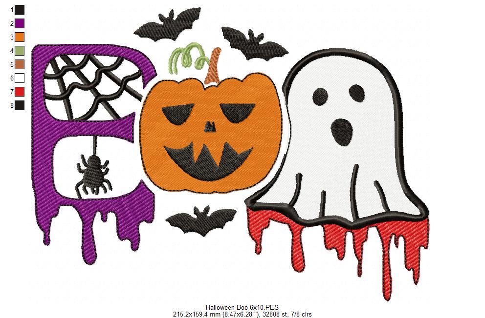 Matriz de Bordado Halloween “BOO” – Ponto Cheio