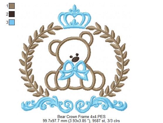 Matriz de Bordado Urso Coroado – Ponto Satim