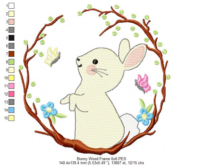 Matriz de Bordado Coelhinho no Jardim – Ponto Sketch