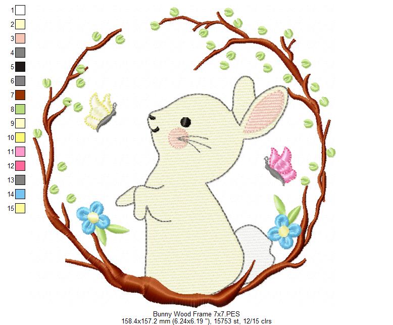 Matriz de Bordado Coelhinho no Jardim – Ponto Sketch