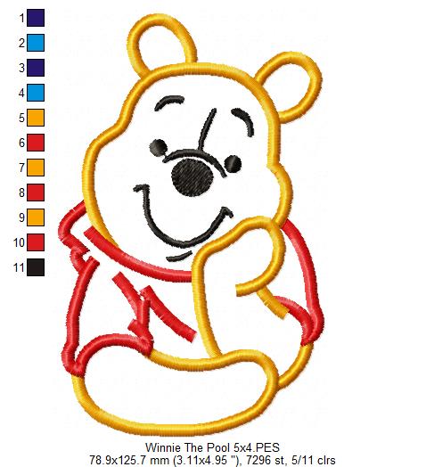 Matriz de Bordado Ursinho Pooh – Aplique