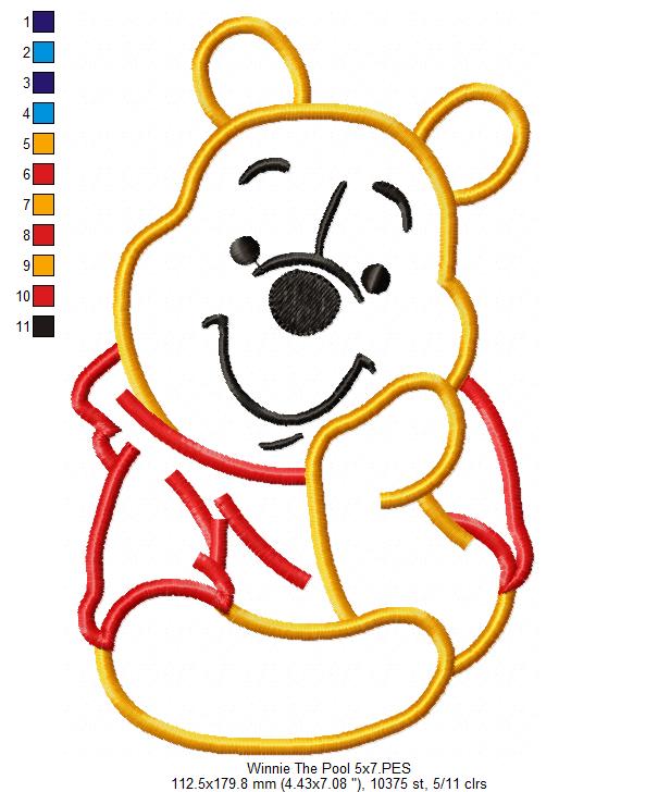 Matriz de Bordado Ursinho Pooh – Aplique
