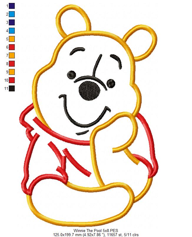 Matriz de Bordado Ursinho Pooh – Aplique