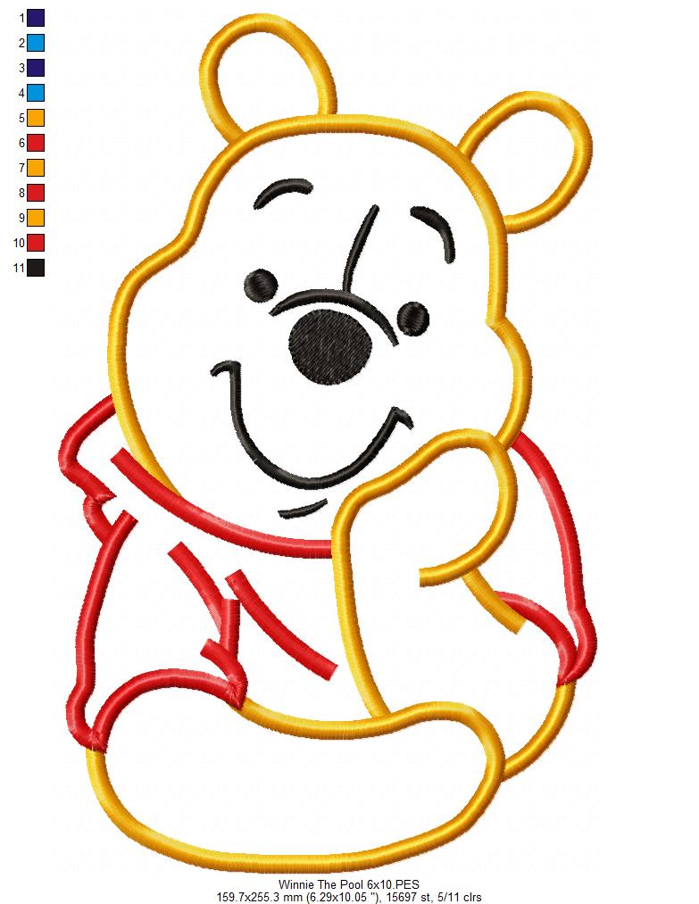 Matriz de Bordado Ursinho Pooh – Aplique