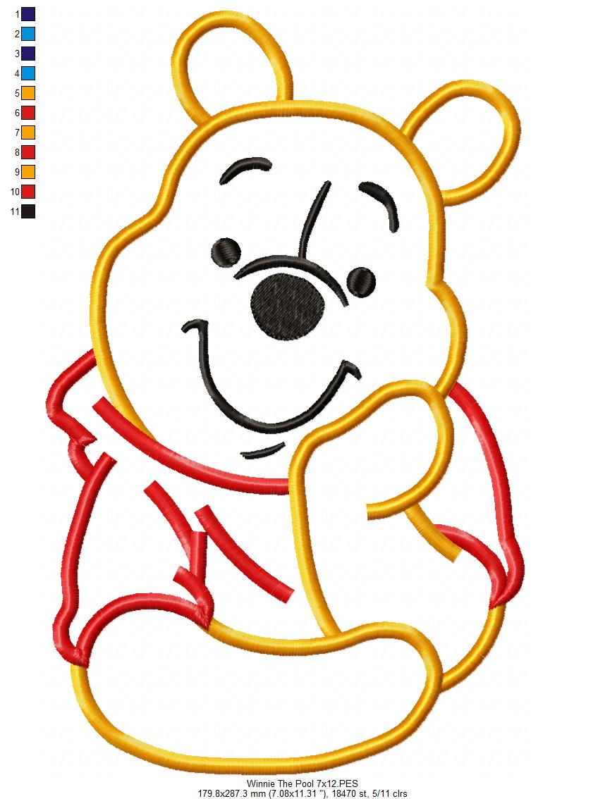 Matriz de Bordado Ursinho Pooh – Aplique