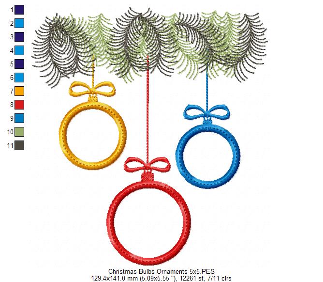 Matriz de Bordado Bolas de Natal - Aplique